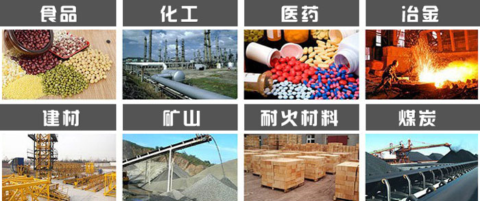 直徑1000型振動(dòng)篩使用的行業(yè):食品，化工，醫(yī)藥，冶金，建材，礦山，耐火材料，煤炭等行業(yè)。