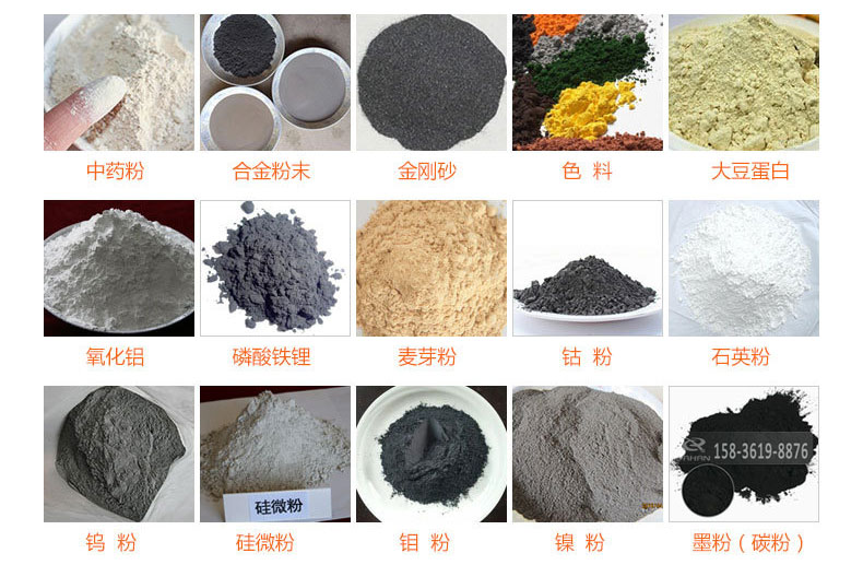 氣體保護(hù)超聲波振動(dòng)篩的行業(yè)應(yīng)用：中藥粉，合金粉末，金剛砂，色料，大豆蛋白，氧化鋁，磷酸鐵鋰，麥芽粉，鈷粉，石英粉，鎢粉，硅微粉，鉬粉，墨粉。