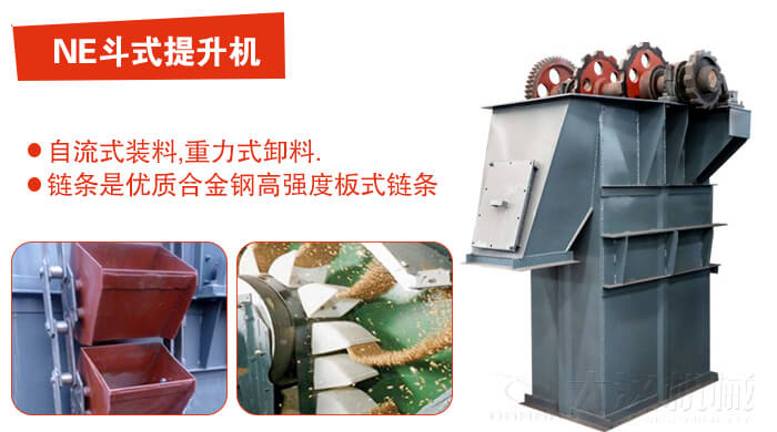 斗式提升機(jī)有：板鏈?zhǔn)?，皮帶式等多種形式主要依靠料斗完成物料的提升目的。